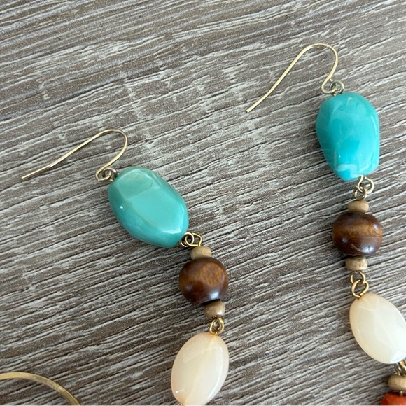 Multi Stone Drop Statement Earrings - Picture 10 of 11